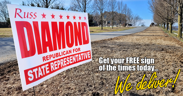 Russ Diamond yard sign